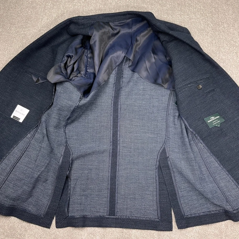 Rodd & Gunn Officina Blazer Mens 42 Navy Blue Sports Fit Italian Wool - Picture 6 of 12